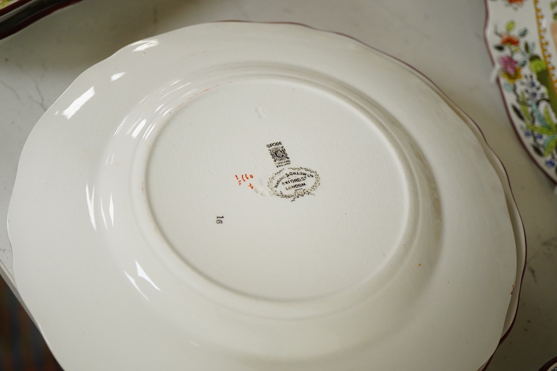 A Copeland Spode part dinner service, to include two oval dishes and two square dishes (16) oval dishes 29.5cm wide.